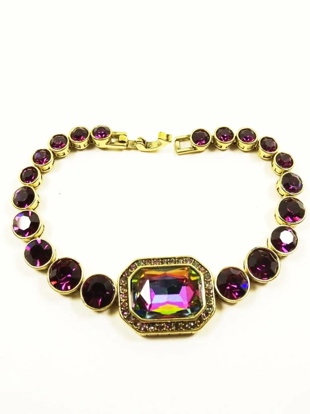 HEIDI DAUS Multicolor Alexandrite Like Swarovski Crystals Set of Four Bracelets